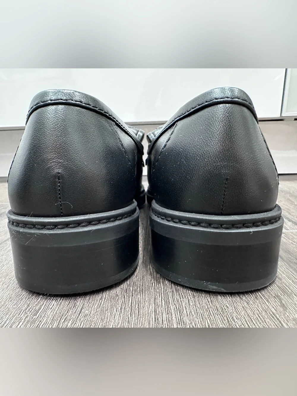 $1.8K 2026 CHANEL BLACK LEATHER LOAFERS MOCCASINS With GOLD CC TURNLOCK LOGO 38C